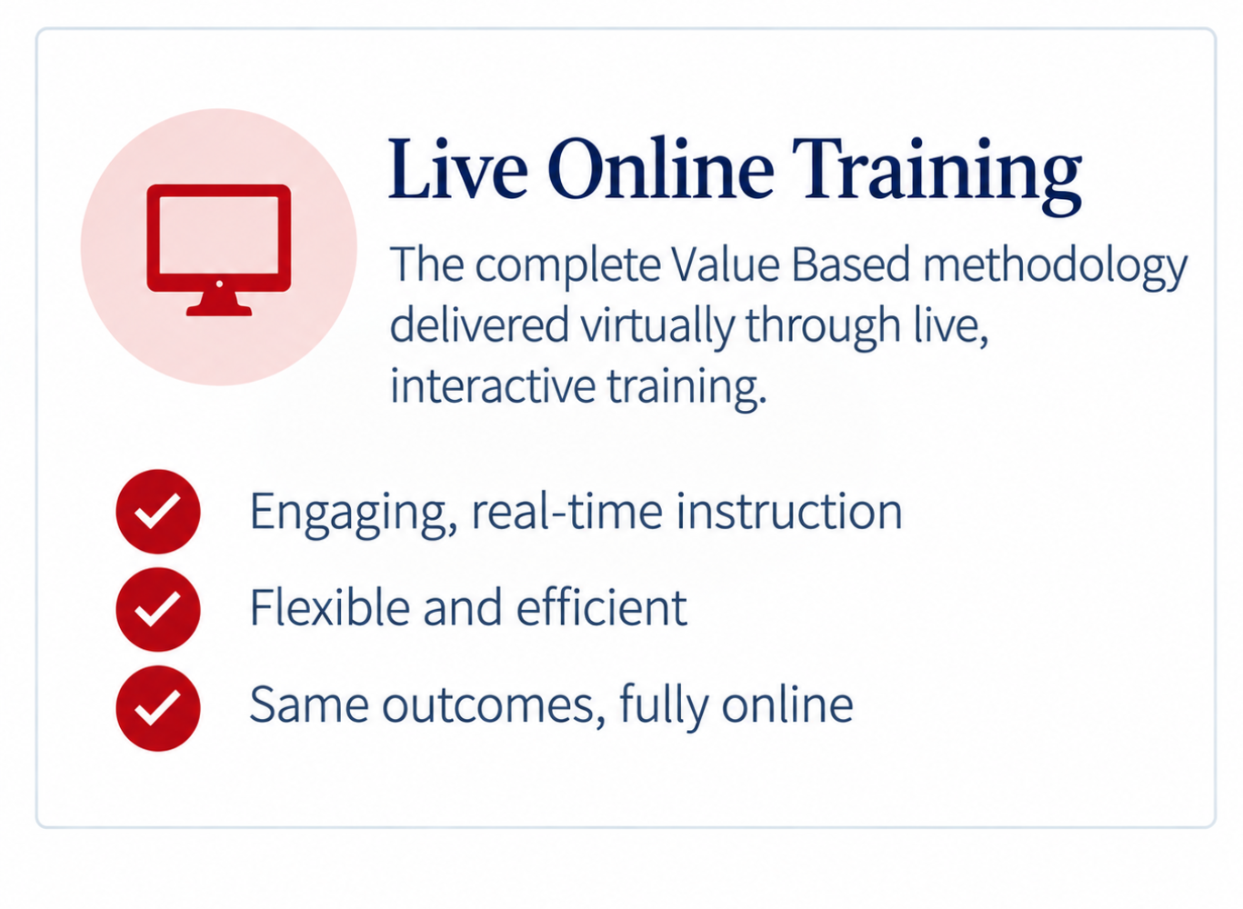 VBI Delivery Method Live Online Training
